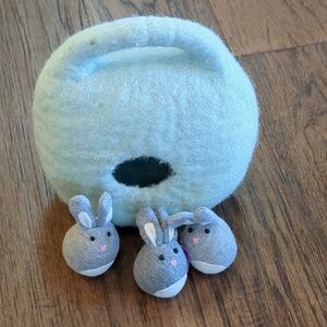 Plush Bunny Playset - Blue and Gray